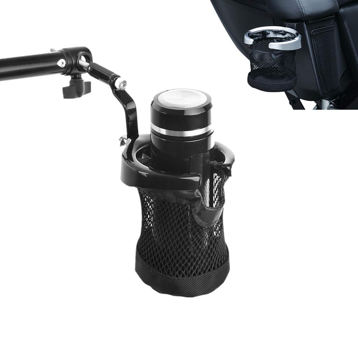 TCMT Rear Passenger Drink Cup Holder Fits For Honda Goldwing 1800 GL1800 2001-2015 F6B 2013-2015 (Black)