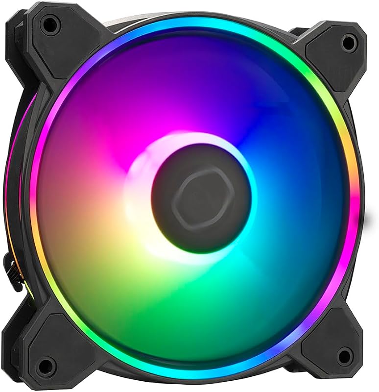 MasterFan MF120 Halo2 ARGB: Case & Cooling Fan, Dual Ring Addressable RGB Lighting, Rifle Bearing, Enlarged Air Balance Blades with Jam Sensor Protection & Upgraded Driver IC - 120mm