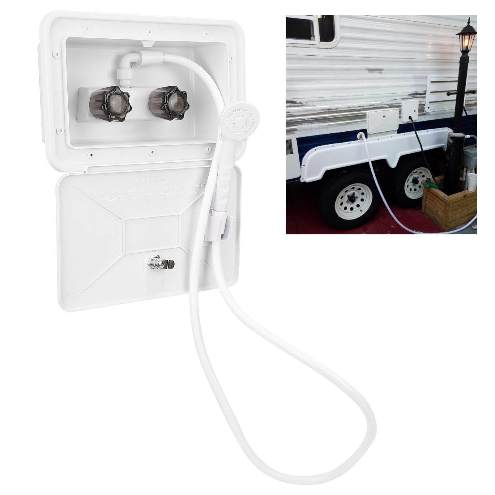 Box doccia esterno camper, box doccia esterno kit lavaggio esterno serratura accessorio barca camper camper kit box doccia esterno camper rubinetto per tubo flessibile camper rimorchio doccia cowb