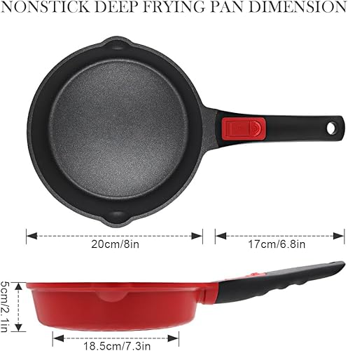Miniatura 8 de Sartén antiadherente de 8 pulgadas, sartén para tortillas, sartén de chef saludable y no tóxica, sartén para huevos con mango desmontable para todas