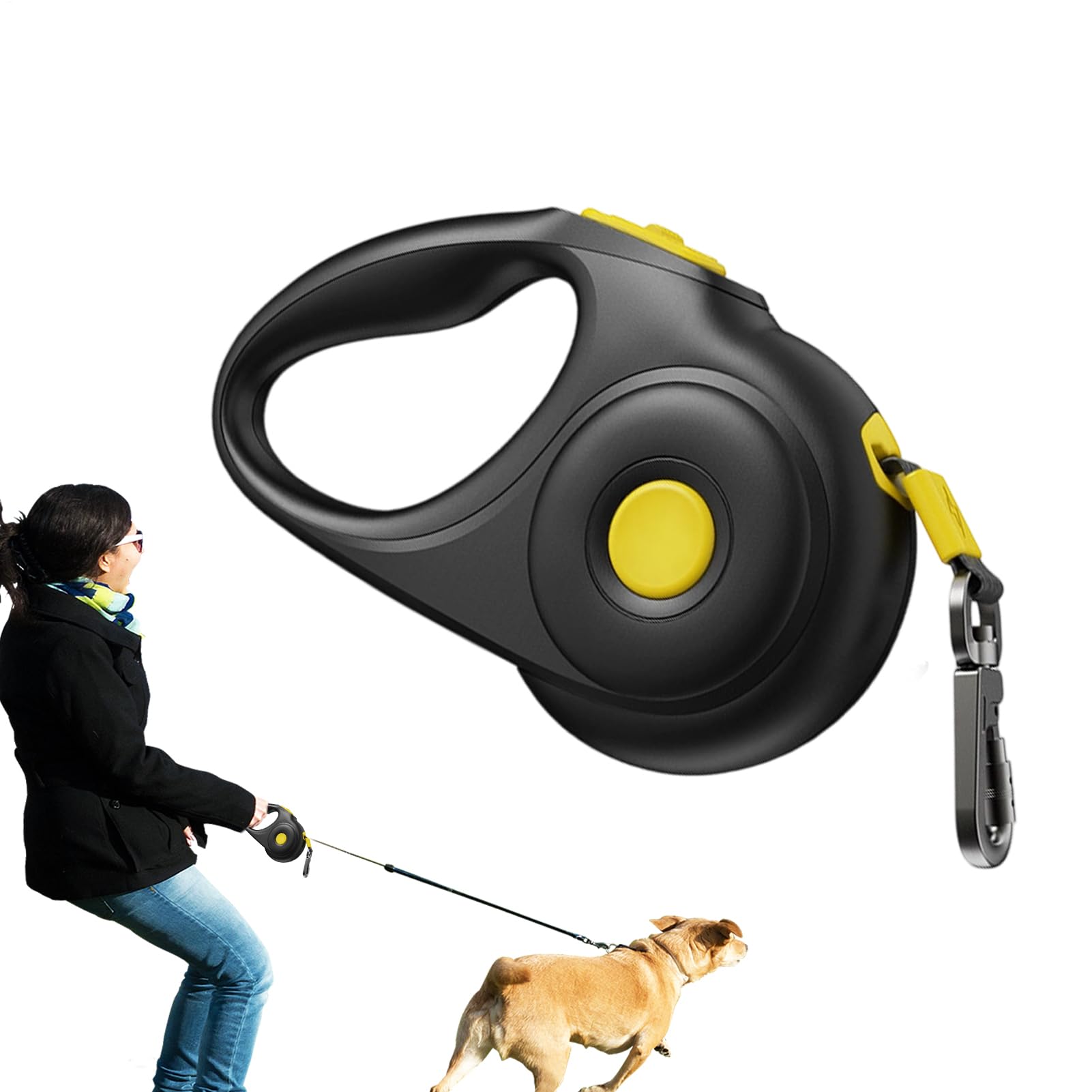 Corda Per Cani Guinzaglio Estensibile Con Blocco Semi-Automatico | Maniglia Ergonomica Con Arresto Istantaneo e Sicurezza a 180° per Giardino, Campeggio, Escursionismo e Spiaggia