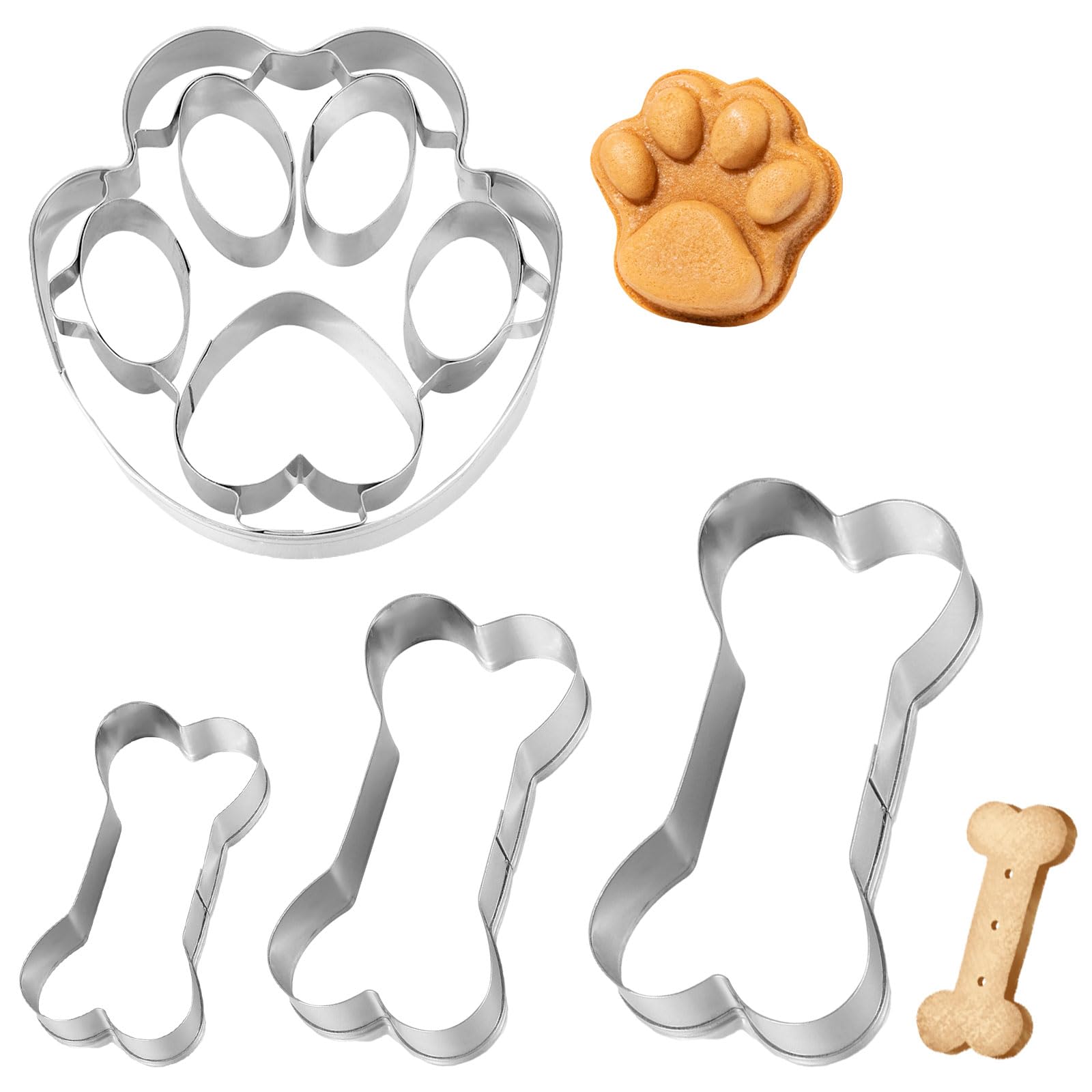 Ouligay 6 stuks uitsteekvormen botten koekjessnijders hond poot