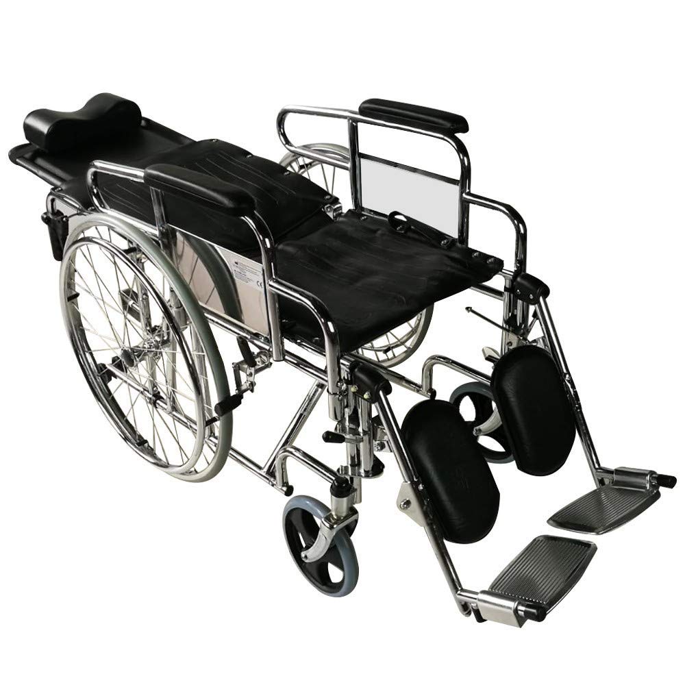 Mobiclinic®, Silla de Ruedas Plegable, Autopropulsable, Obelisco, Freno en Manetas, Respaldo Reclinable, Reposapiés y Reposabrazos Extraíbles, Asiento 46 cm, Ultraligera, Negro