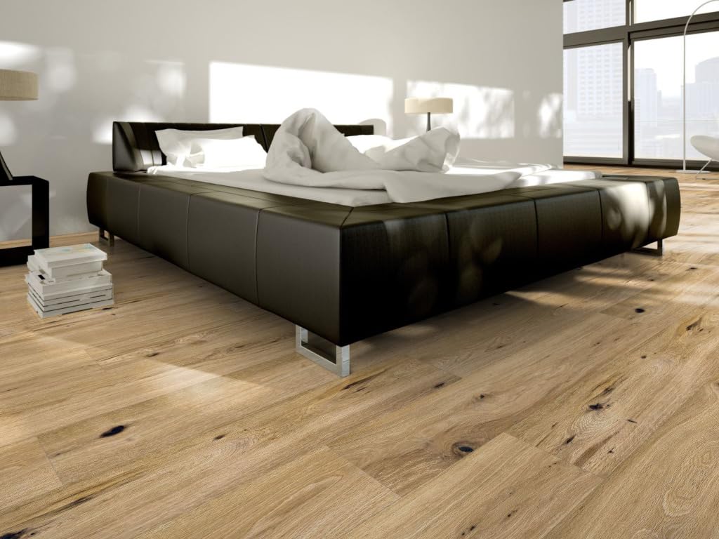 Korkboden Natur mit integrierte Kork-Dämmung zum klicken,Bodenbelag 8,5mm, Landhausdiele Korkoberfläche, Fußwarm Kork-Fußboden klicksystem, 1Paket(2,03m²)-DESIGNTrend Eiche Antique