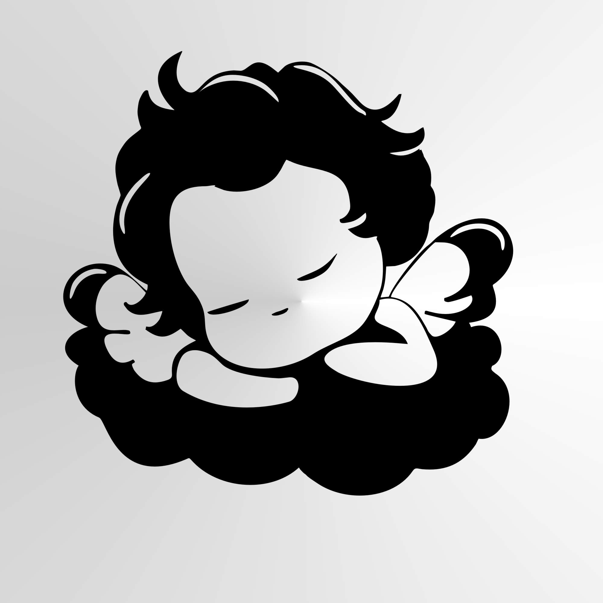 Sleeping Angel Cherub Cloud Reusable Stencil A5 A4 A3 & Bigger Sizes Wall Decor / Kids33 (Mylar Reusable Stencil, A4 Size - 210 x 297 mm, 8.3 x 11.7 in)