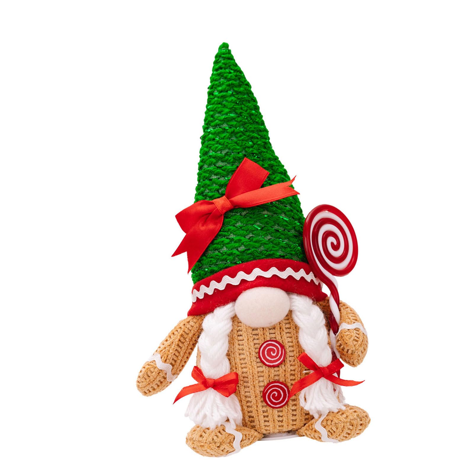 Kalttoy Hug Lollipop Christmas Gingerbreads Figurine Christmas Celebration Gingerbreads Decoration With Candy For Family Parties Decoration
