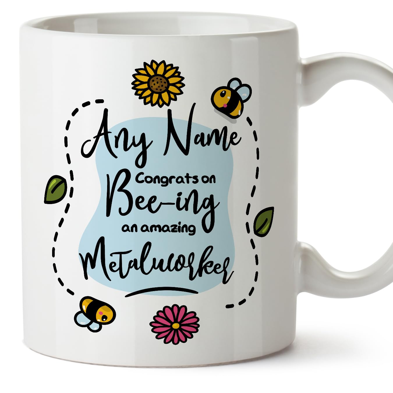 MUGFFINS Personalised Mug for METALWORKER - in English - Thanks for Beeing - Funny Custom Gift for Colleagues - Ceramic 11oz Mug