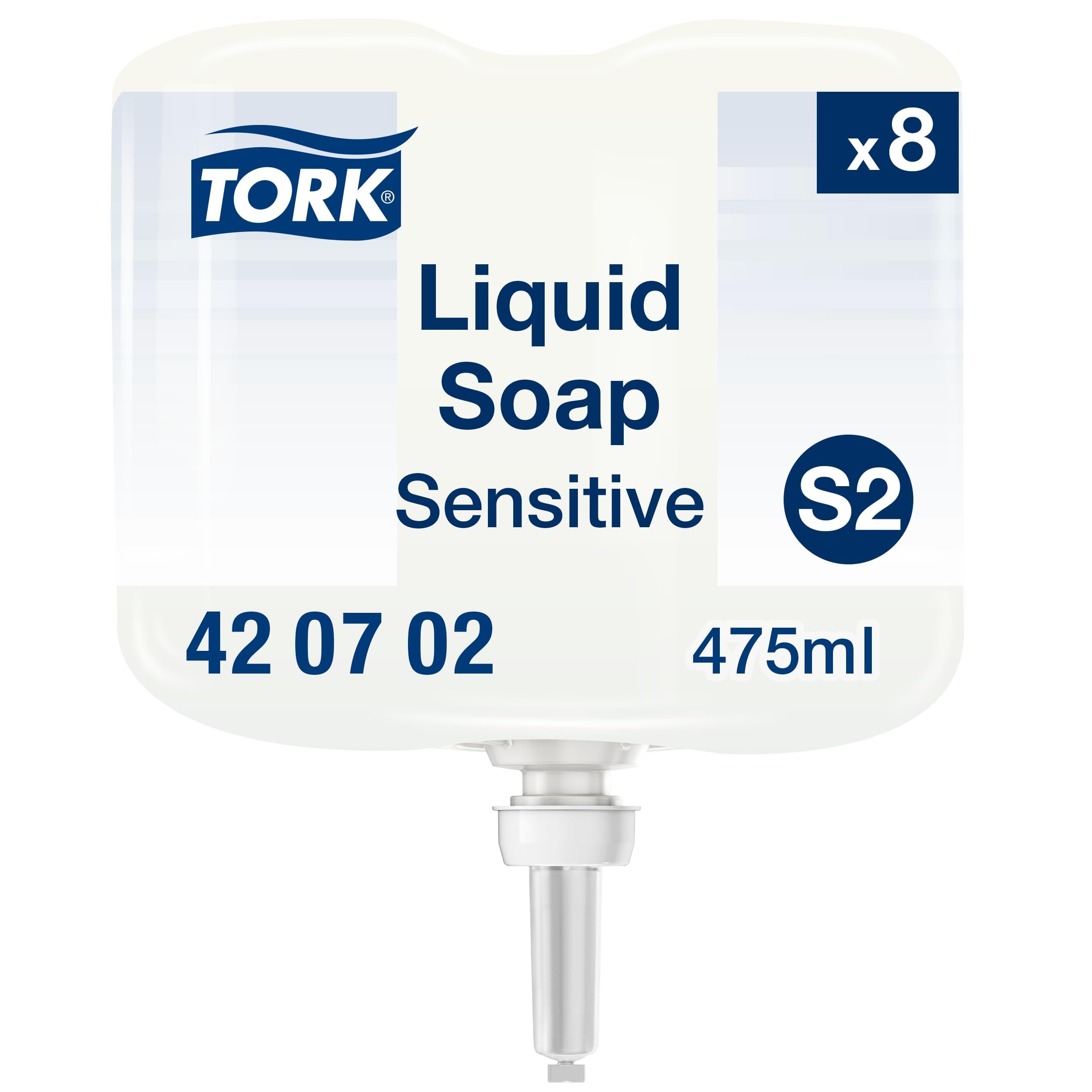 Tork Sensitive Hand Mini Flüssigseife S2, 8 x 475 ml, 420702 | dermatologisch getestet