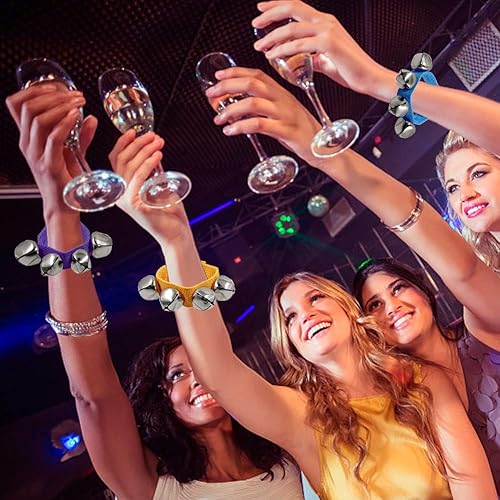 Miniatura 5 de Happy Trees Campanas de muñeca con banda, cascabeles de muñeca de 9 pulgadas, campanas de tobillo ajustable, 24 piezas