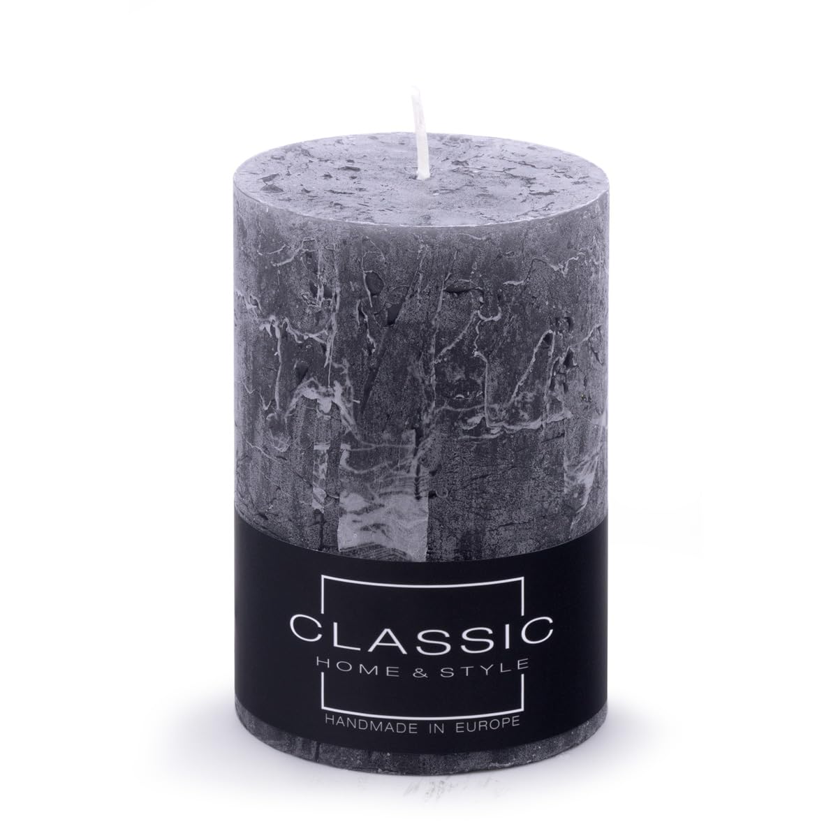DONAU HOME Velas rústicas/grafito topo, 1 unidad, 10 x 7 cm de diámetro, sin perfumar/para decoración en el salón, cuarto de baño, 49 horas de combustión, velas decorativas de cera/ambiente nórdico