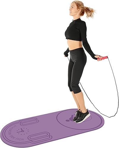 Alfombrilla antideslizante para saltar con cuerda de absorción de impactos, para adultos y niños, para el hogar, interior, entrenamiento, ejercicio