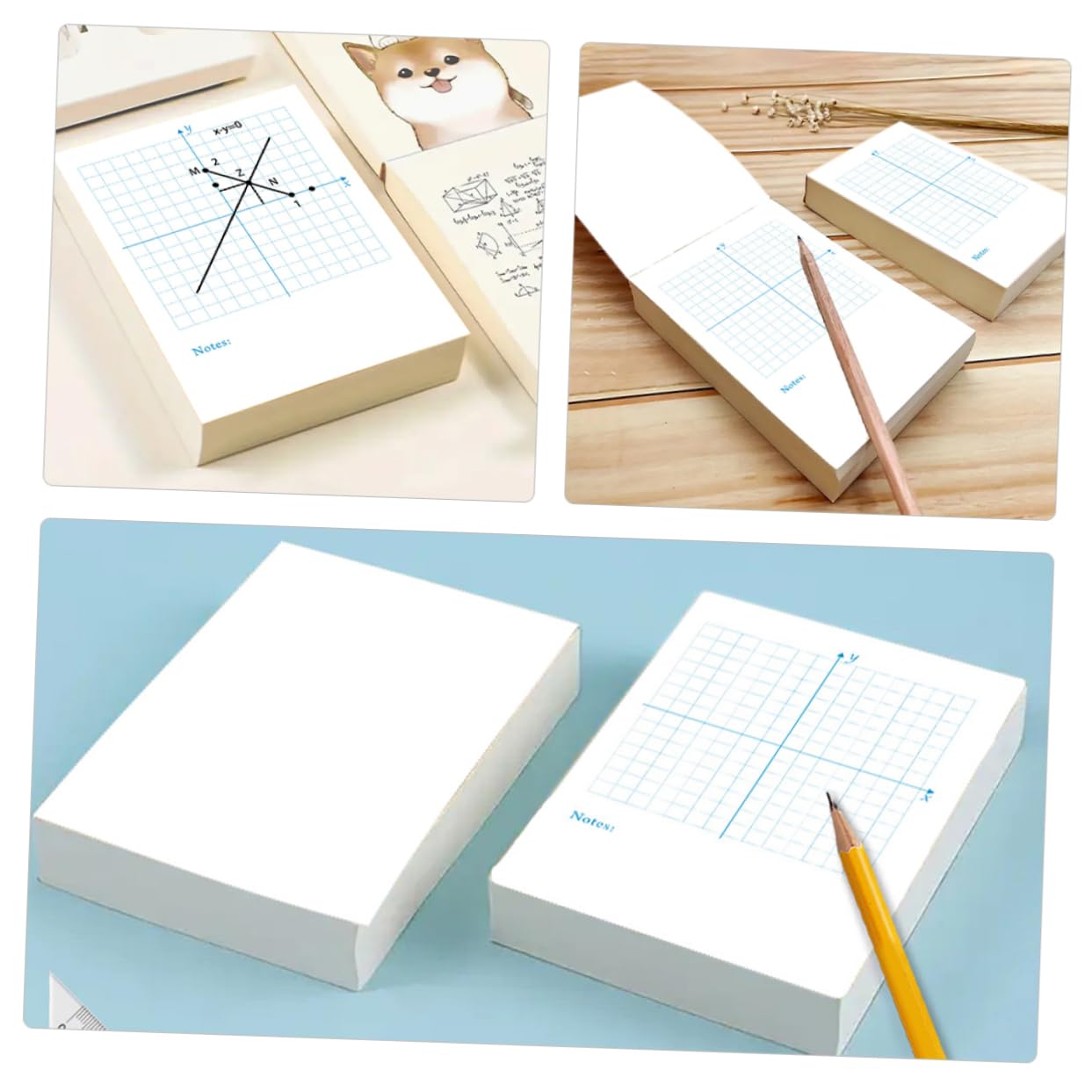OSALADI 4 Pezzi 4 Libro di esercizi di numeri coordinata punteggiato disegno matematica classe carta grafica schede verticali forniture matematiche schede di Oxford bianca