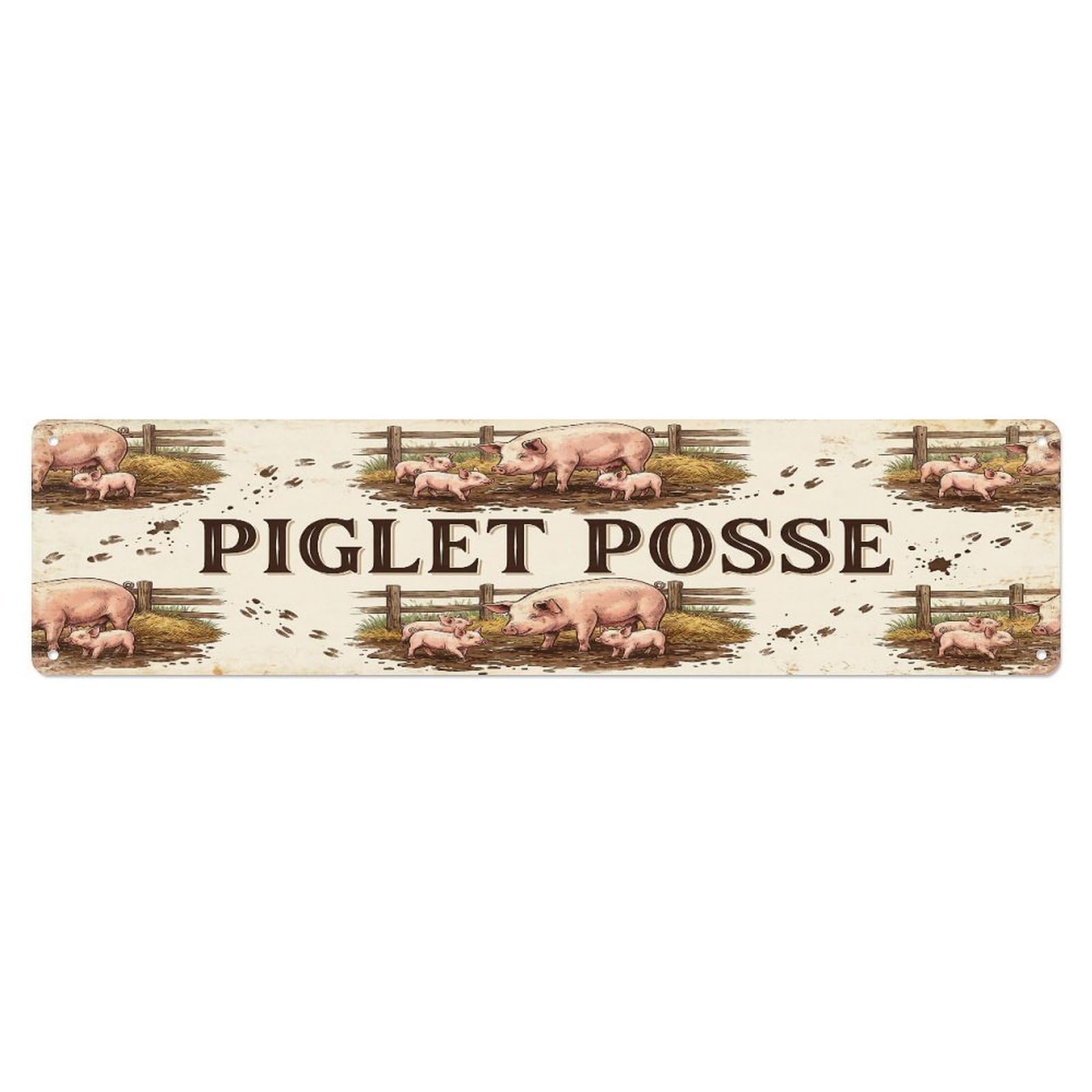 Xanthor Style Metal Tin Sign Vintage Pen Oink Piglet Farmhouse Funny Piglet Backyard Farm