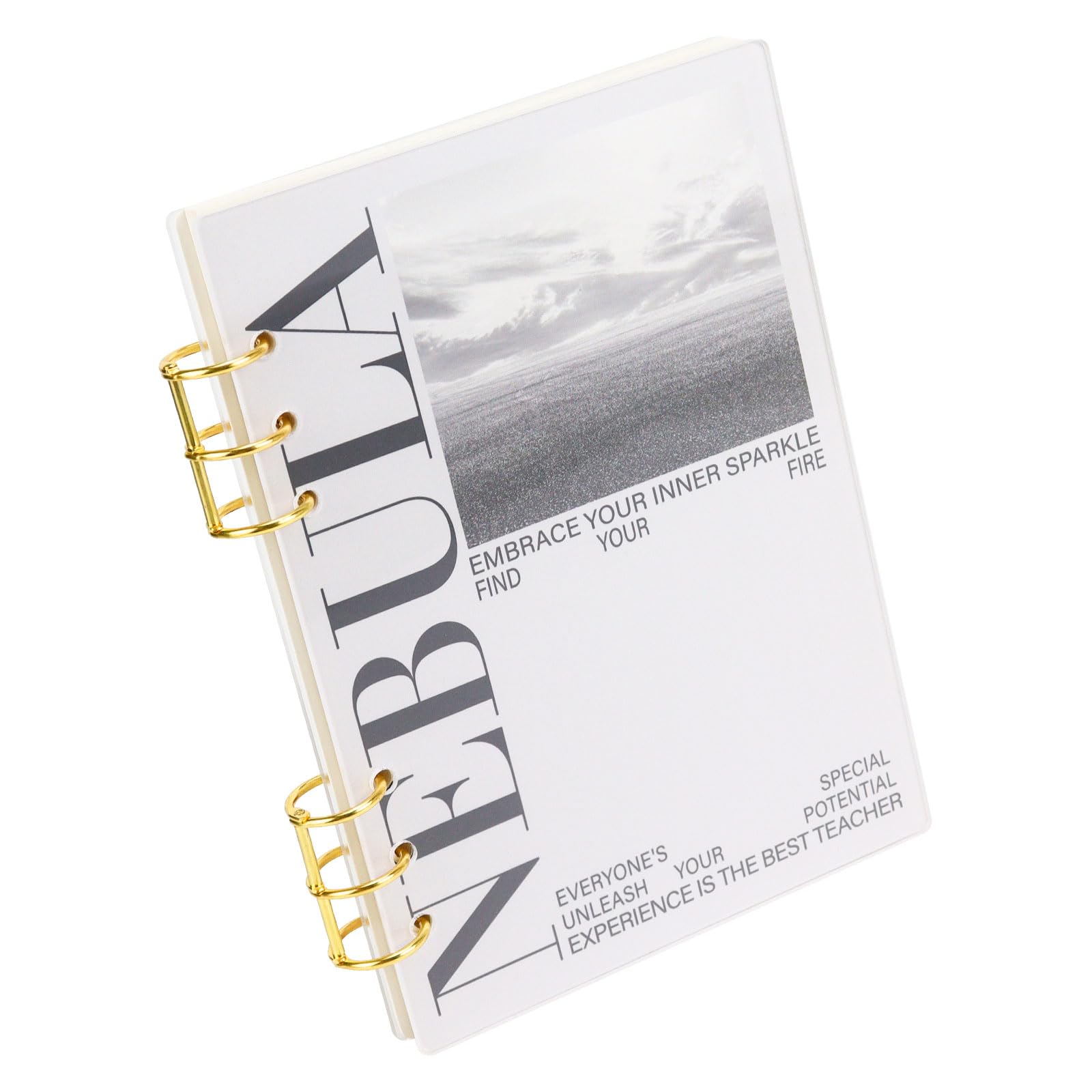 MultiBey A5 Frosted Acrylic 6-Ring Binder Cover - 45 Lined Papers