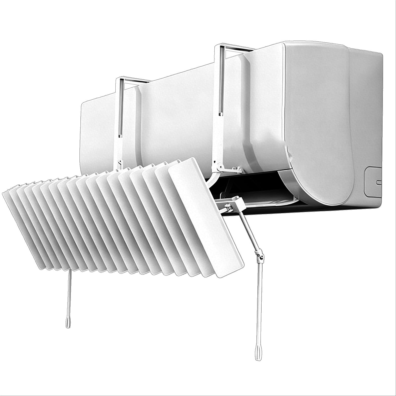 Wuxtokv One Color Air Conditioner Deflector, Ac Vent For Wall Unit, Adjustable Air Deflector, Hvac Airflow Director, Plastic, 33 In, White