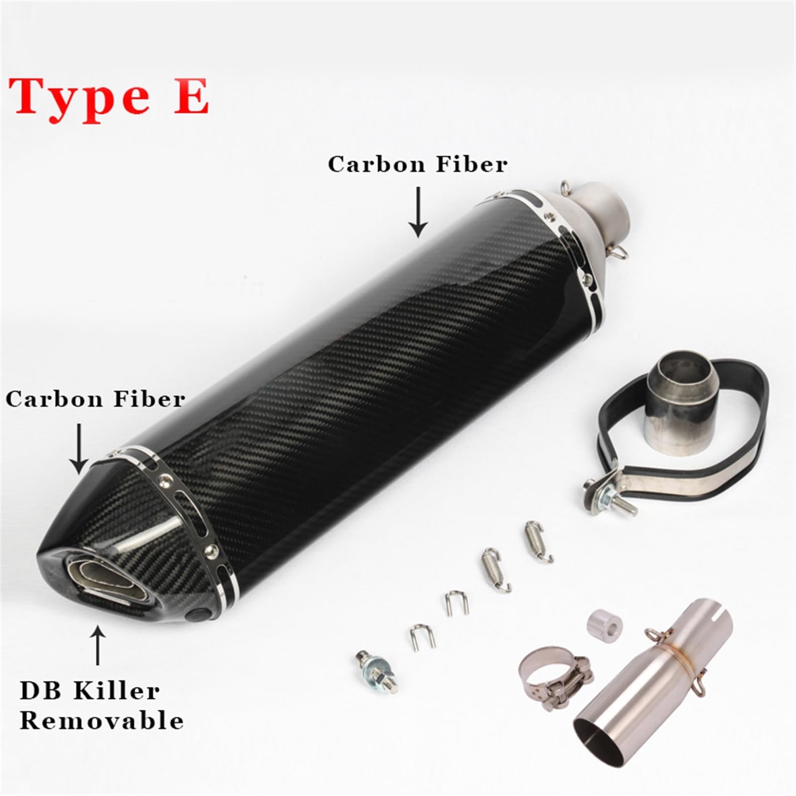 Moto Per KYMCO AK550 Tubo Di Scarico Silenziatore Fuga Tubo Di Collegamento Centrale Con DB Killer Mobile Slip On Ak 550 (Color : E)