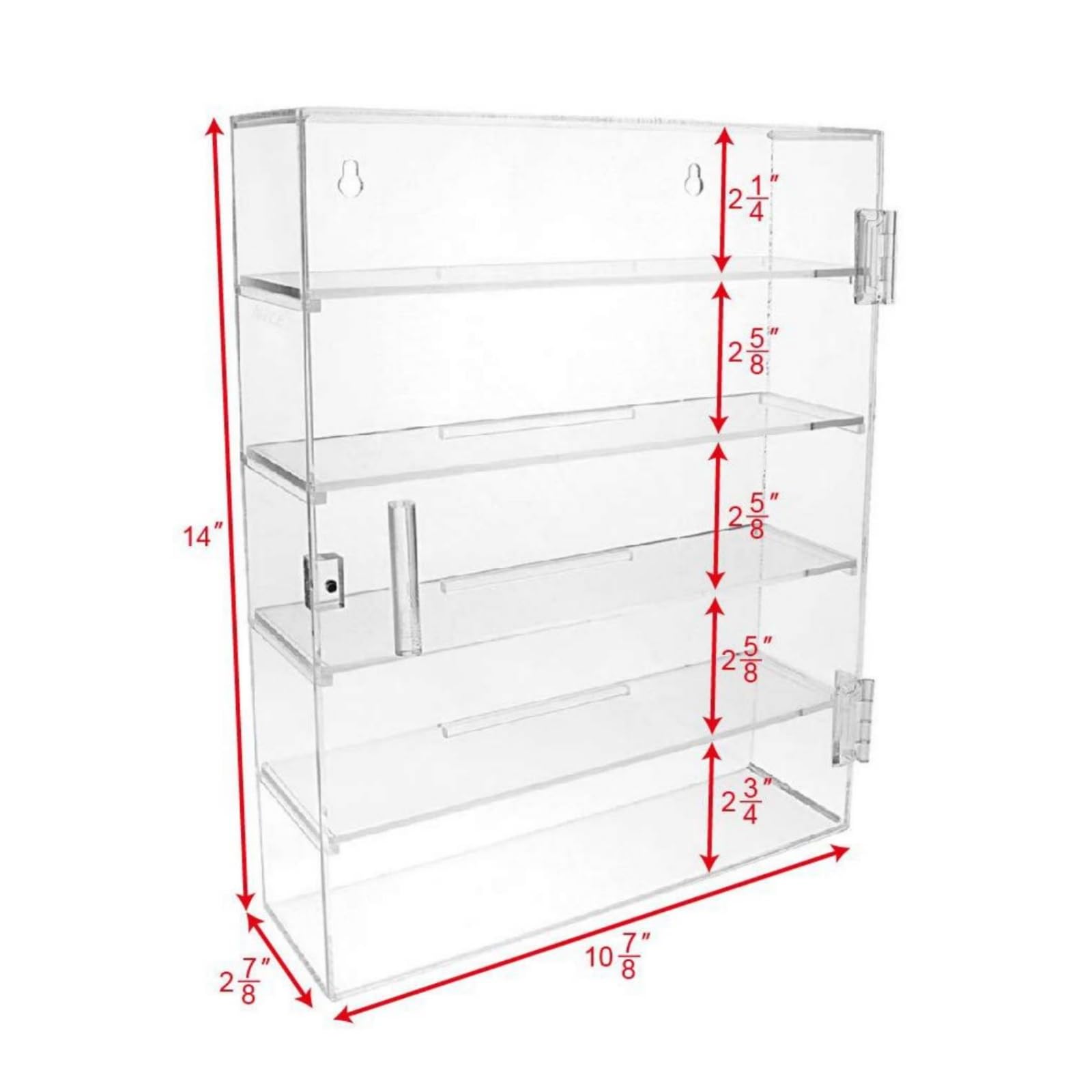 Vitrina Metacrilato Transparente Expositor Pared con Puerta Multi Vitrina Acrílico para Coleccionis, Estudio