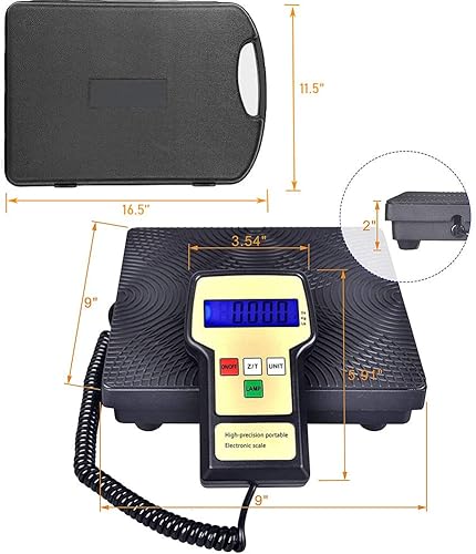 Miniatura 3 de WaleMorn Báscula de peso de carga de refrigerante digital portátil de alta precisión de 110 libras con estuche