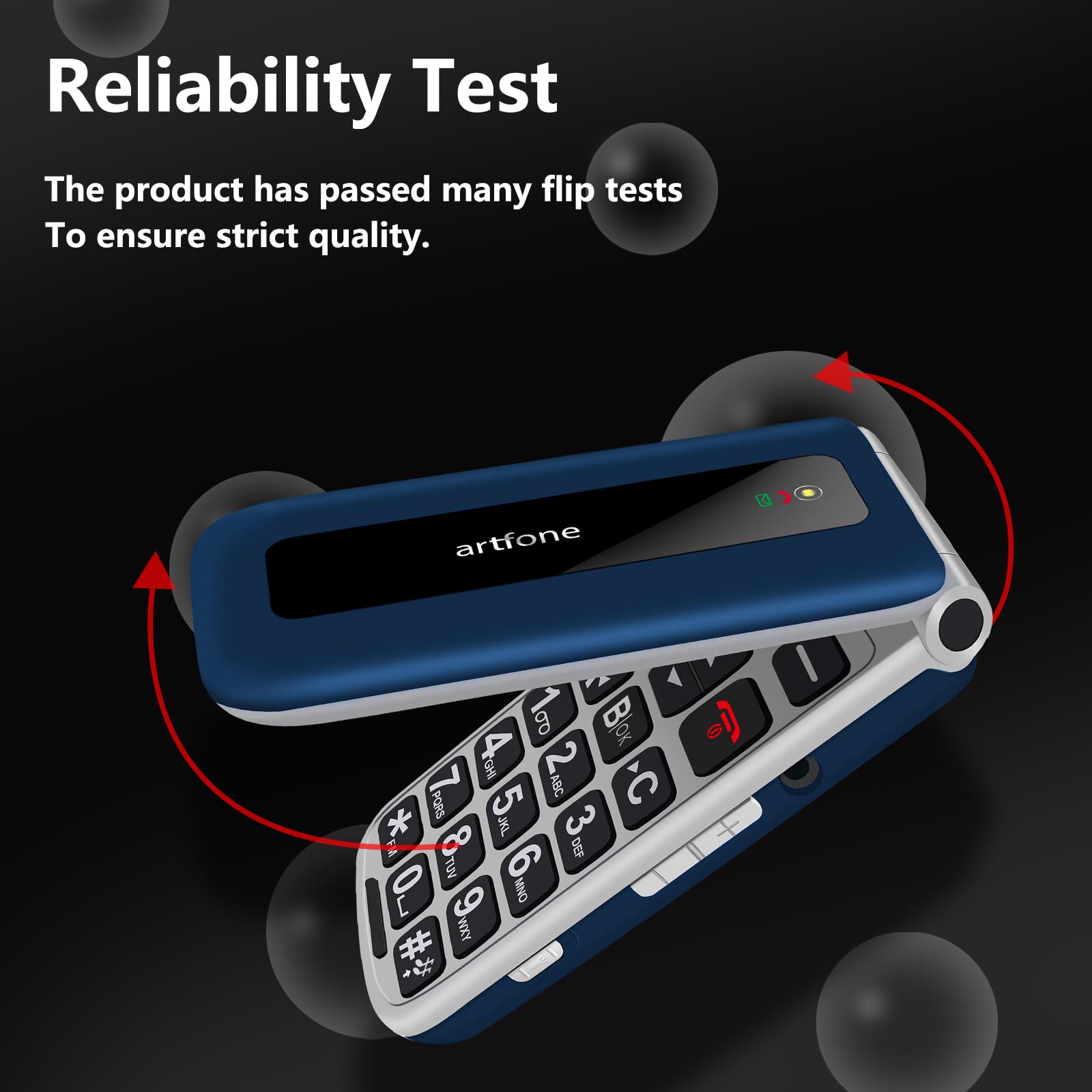 artfone F20 GSM Téléphone Portable Senior Clapet Débloqué丨Téléphone Portable Senior à Clapet丨Grandes Touches丨Bouton SOS丨écran de 2.4" 丨Batterie 1300 mAh丨Radio FM丨Appel Rapide丨double Carte SIM - Bleu