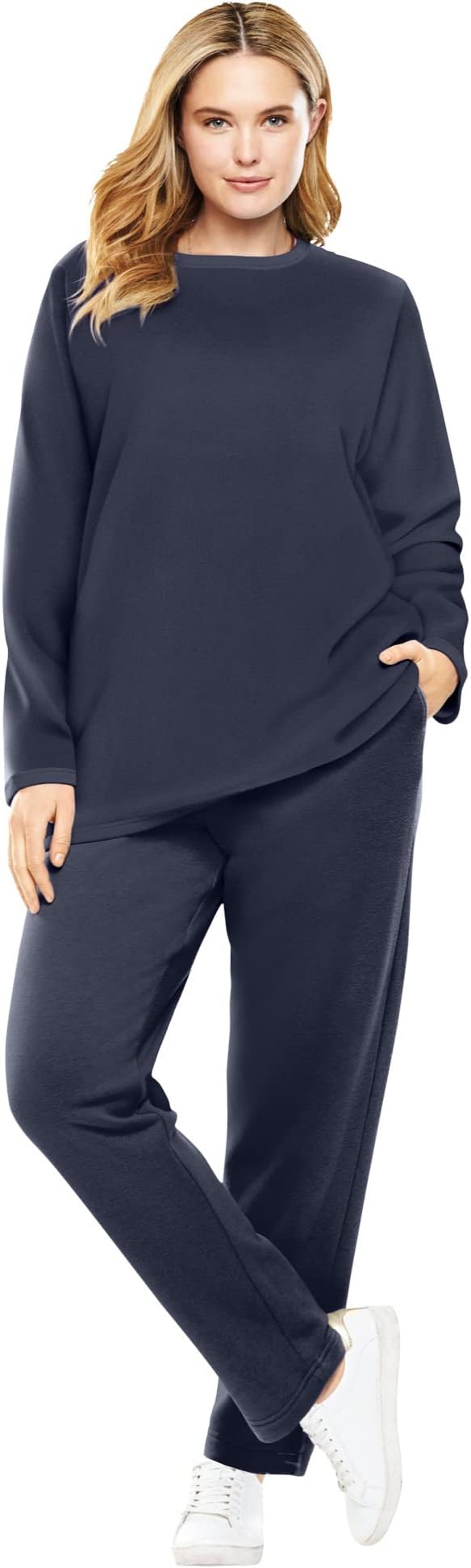Woman Within Women's Plus Size Fleece Sweatshirt Set