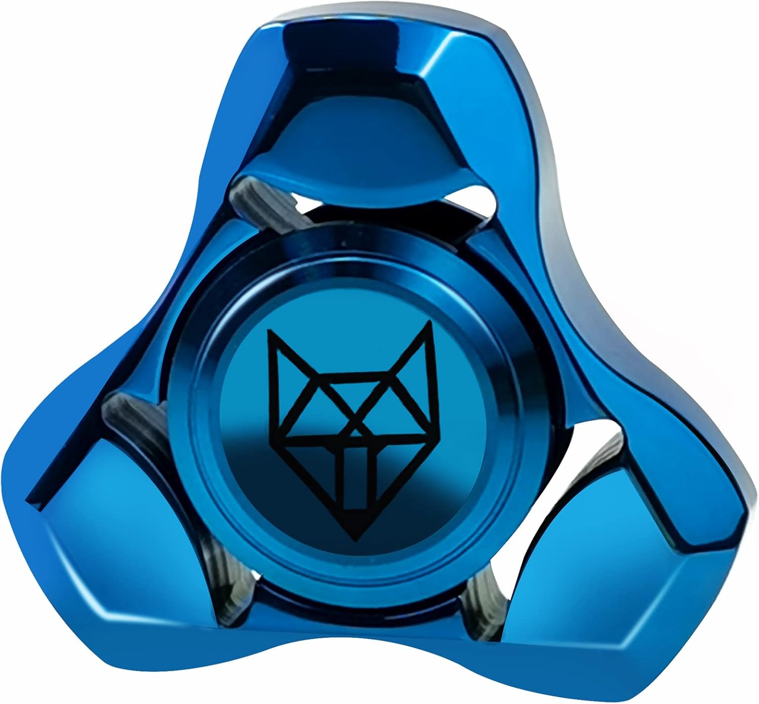 FREELOVE Metal Fidget Spinner for Adults, Stainless Steel Heavy Spinning Toys, Small Mini Fox Hand Gyro, Bearing Premium Long High Spin Fidget Block, Blue