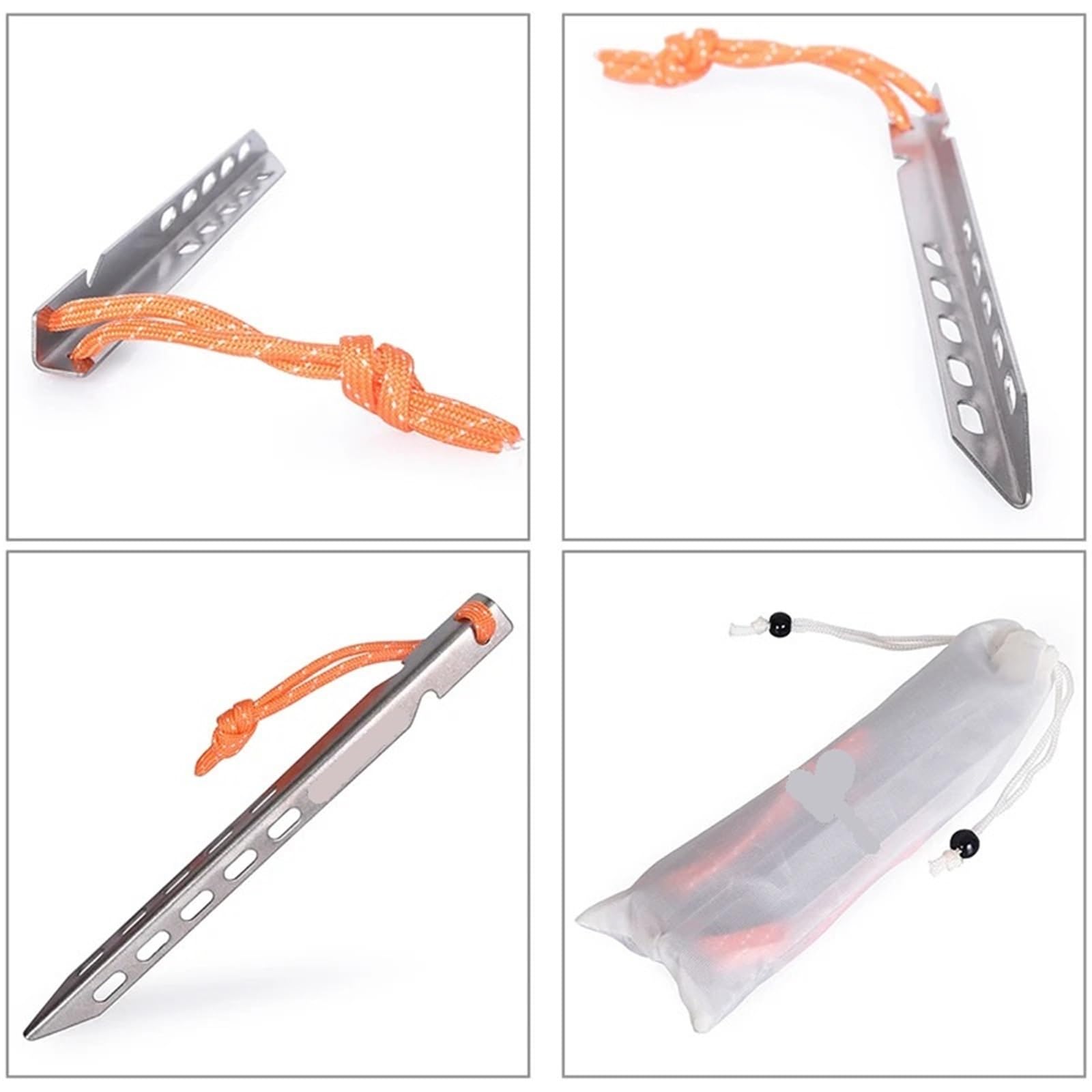 20 Stück Titan-Zeltheringe, ultraleichte Zeltheringe, Zeltnägel, Outdoor-Zeltzubehör, robuste für Zelte