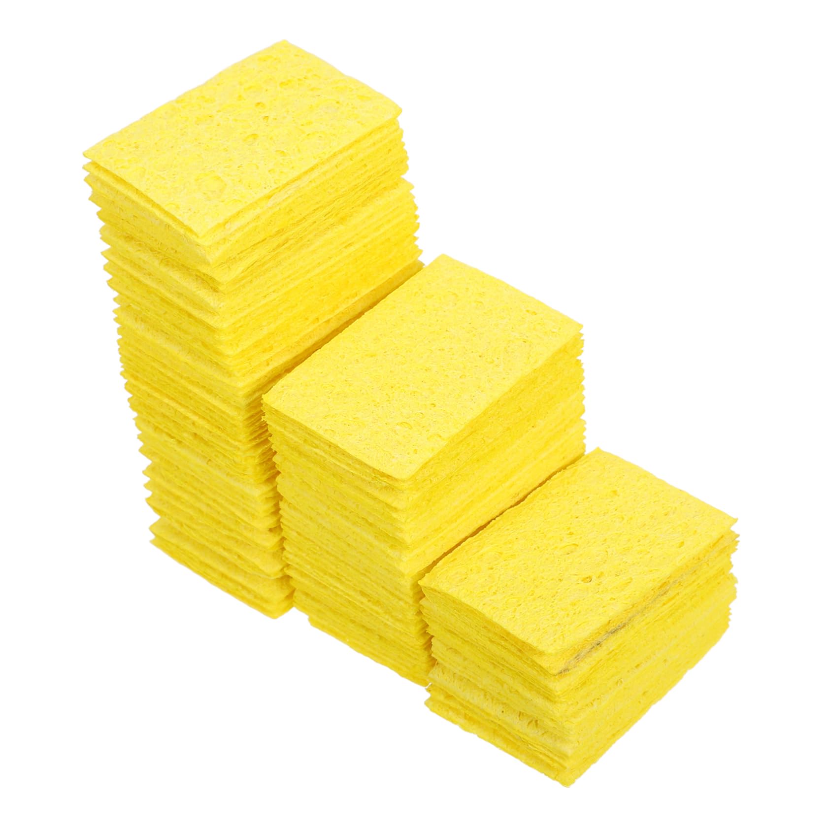 FUNOMOCYA 100pcs Cleaning Sponge Solder Sponge Platform Clean Pads Soldering Tip Cleaner Replacement Cleaning Pads High Temp Sponge Special Sponge Welding Clean Pads Soldering Sponge Yellow
