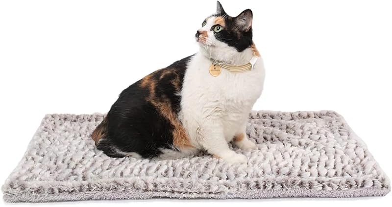 Mora Pets Self Warming Cat Bed Self Heating Cat Pad Pet Mat Indoor Outdoor | Self Heated Cat Bed Cord-free, Ultra Warm, Reversible, No Crinkling, Cozy Rest for Kittens, Dogs & Senior Cat , 27.5"x18.5"
