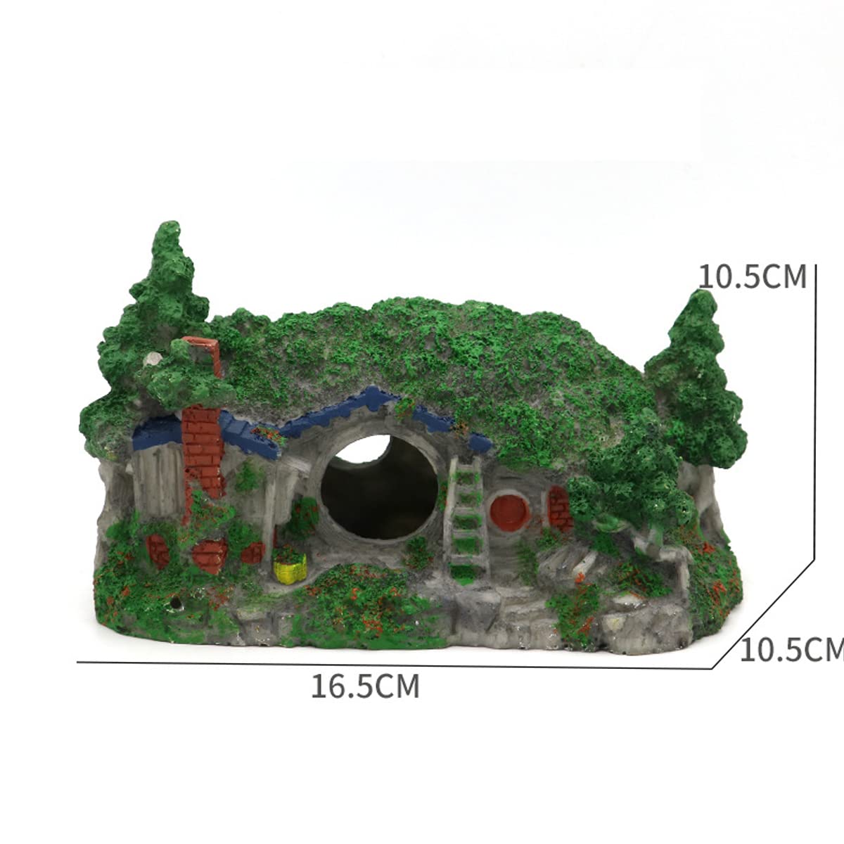Vista De Montaña Ornament Aquarium, Casa De La Casa Cava Puente Decoración De Peces, Adornos De Puente De Piedra De Rocas Simulación De Resina Aquarium Paisaje,16.5 * 10.5 * 10.5cm