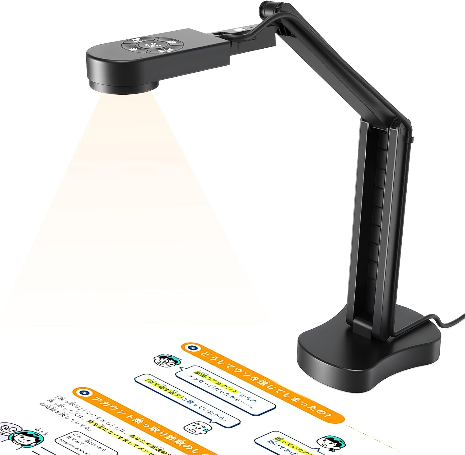 USB Drawing Camera/Foldable Portable Web Camera Real Object Projection Function, Built-in Microphone & LED Light, Auto Focus, Image Flip Function, A3 Size - Compatible with Mac OS/Windows
