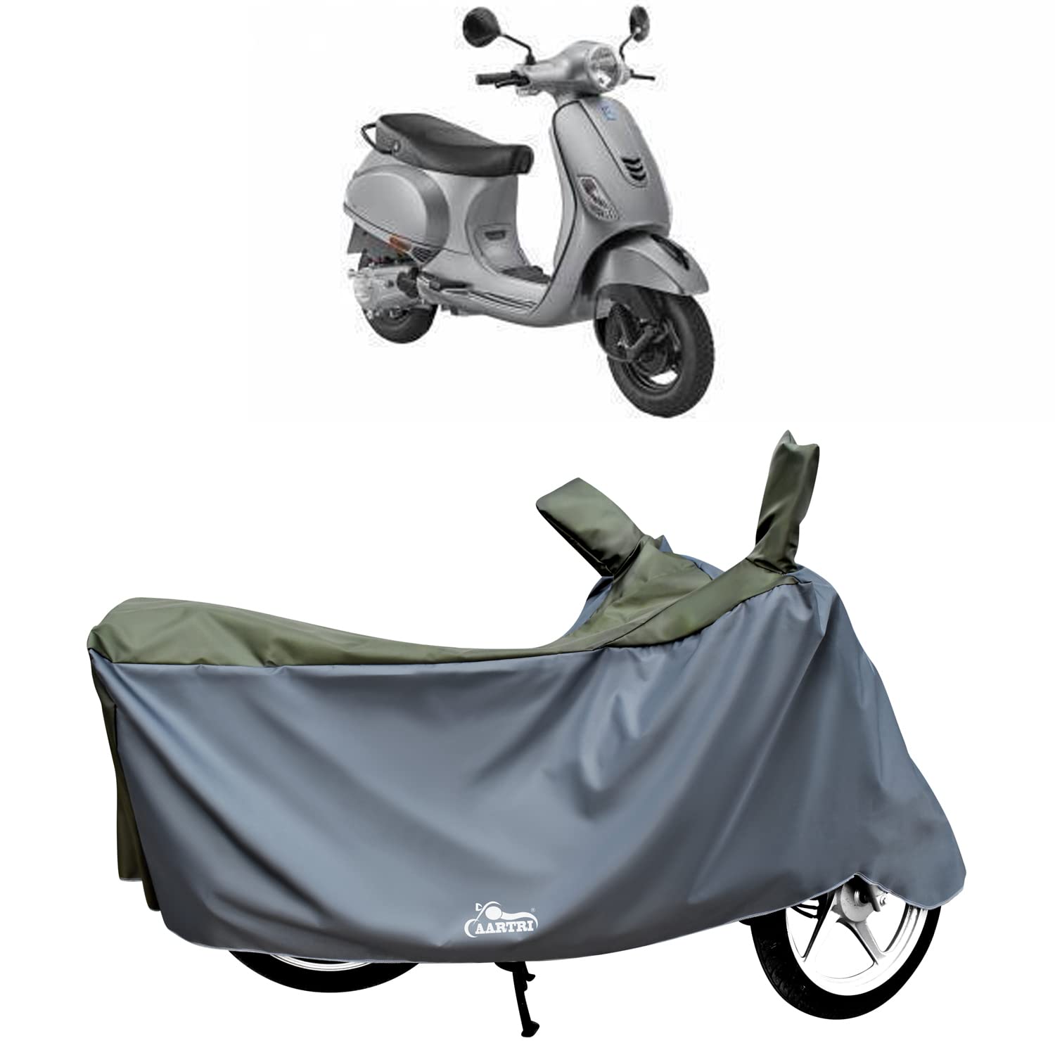DROHARBody Cover for Vespa Urban Club (BS -2,3,4,6) Legitimate Waterproof UV Protection,Dustproof Body Cover(Life TIME Strip Olive)