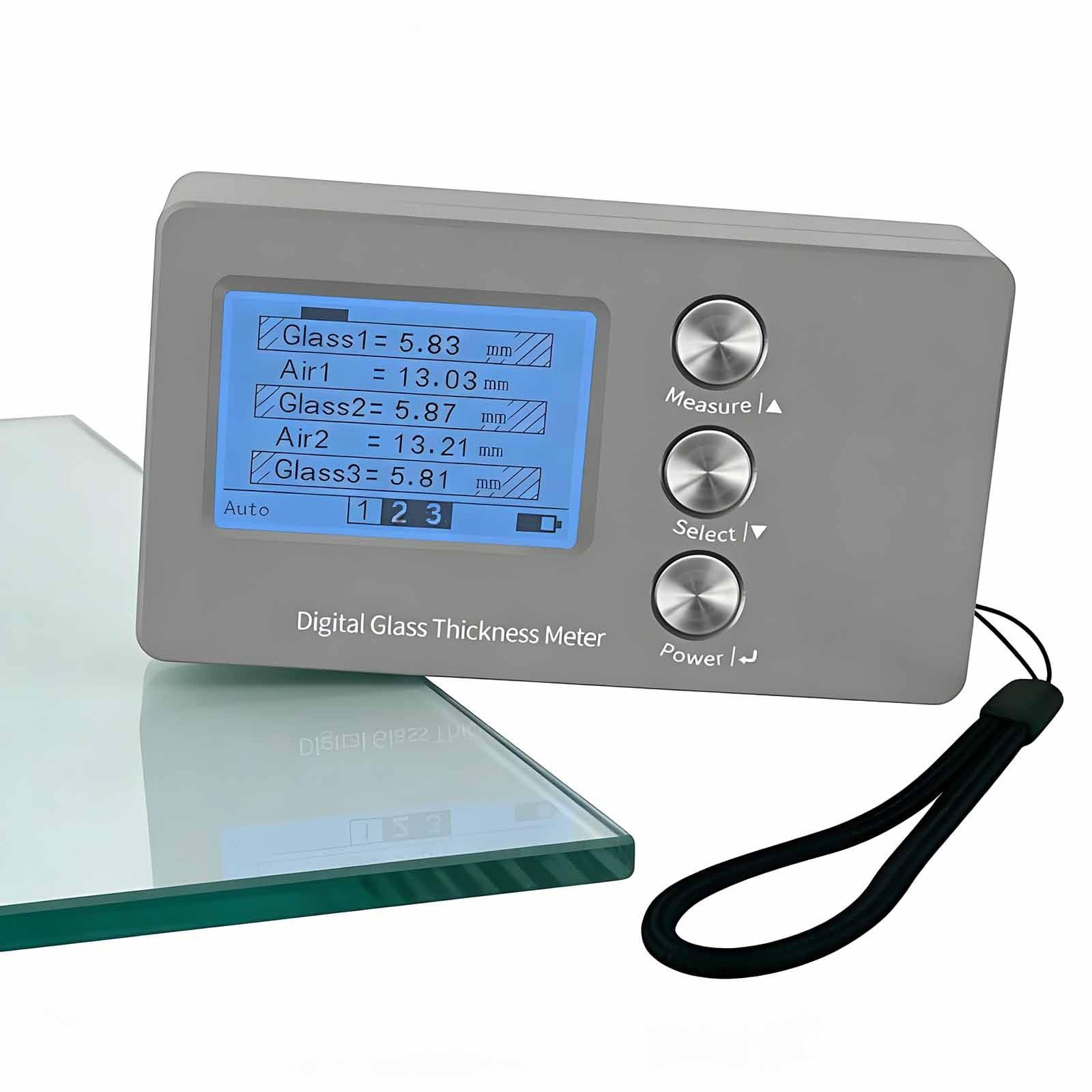 Medidor de grosor de vidrio, herramienta de alta precisión para vidrio laminado y aislado con medición de un solo lado