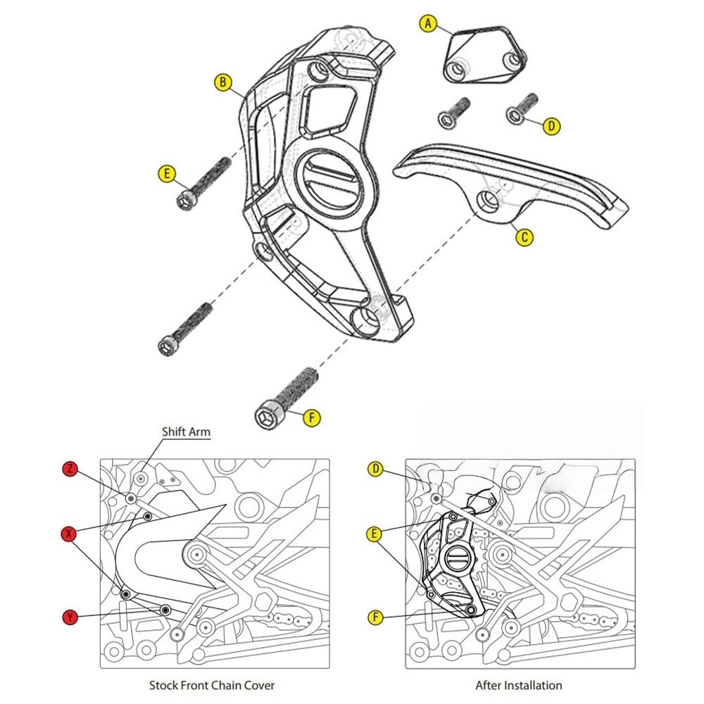 Protector cadena Moto Cadena Protector Protector De Cadena De Motocicleta Protector De Piñón Delantero Apto Para Husq&varna 801 Vitpilen Svartpilen | B