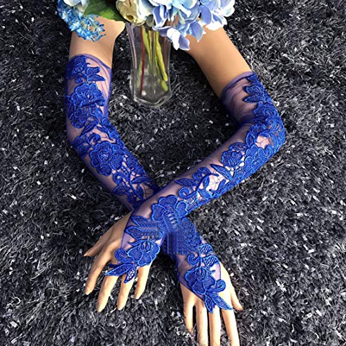 Women Floral Lace Gloves for Wedding Party Evening Fingerless Gloves2