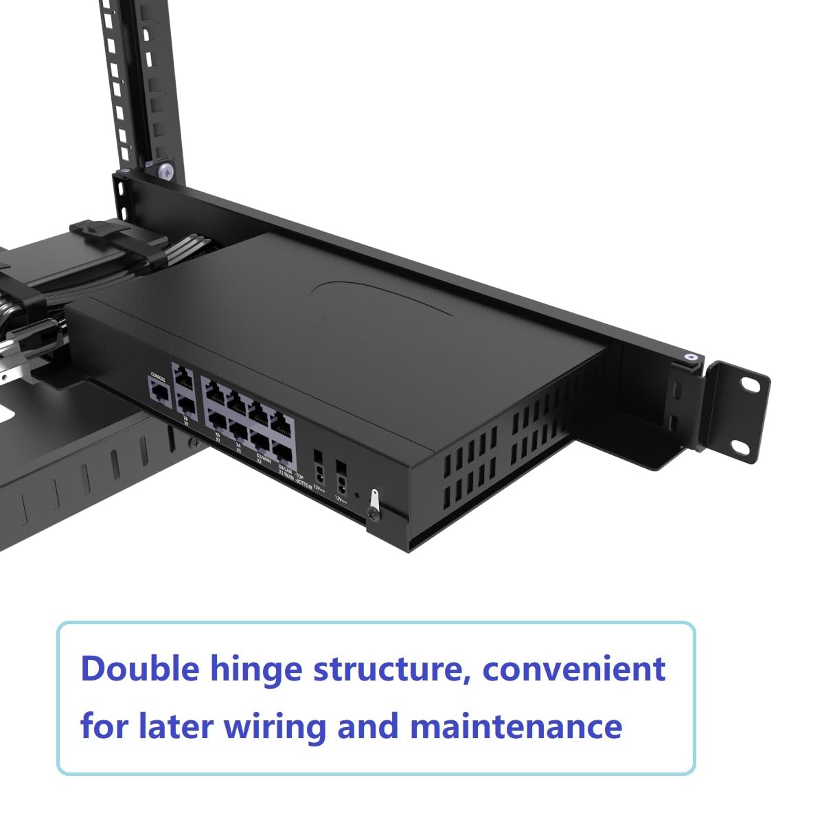 Mini-Rack-Montage-Set für SonicWall Firewall TZ570 TZ670 oder ähnliche Geräte - 1U aufklappbares Server-Rackregal in einem 48,3 cm (19 Zoll) Rack (RM-SON670)