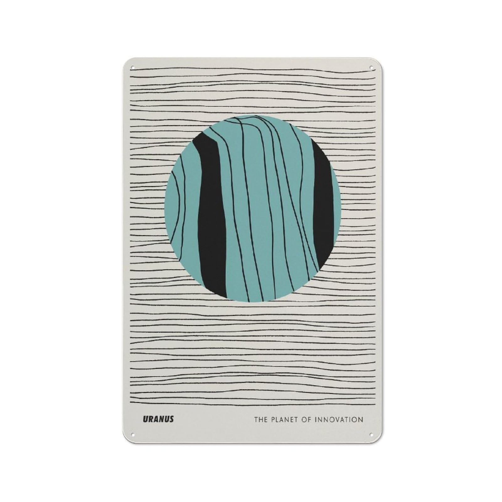 Uranus Planet Decorative Tin Sign 30x20cm, Distressed Look Vintage Wall Decor for Lounge, Study, Pub Or Wall Gallery