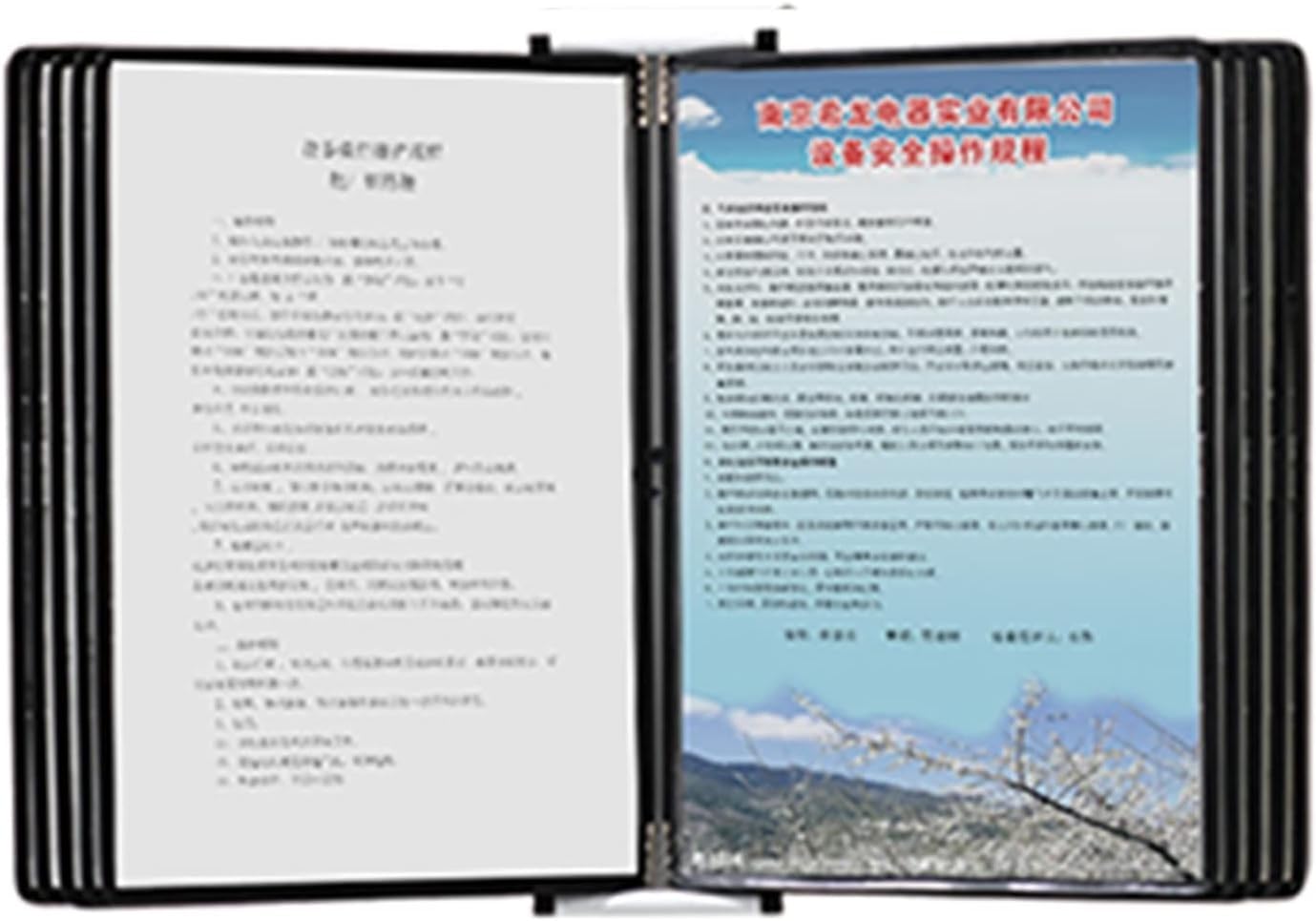 Noxozoqm C A4 Folder Wall-Mounted File Holder, 10 Panels Desktop/Wall Reference, Poster Flip Book Display(Color:c)