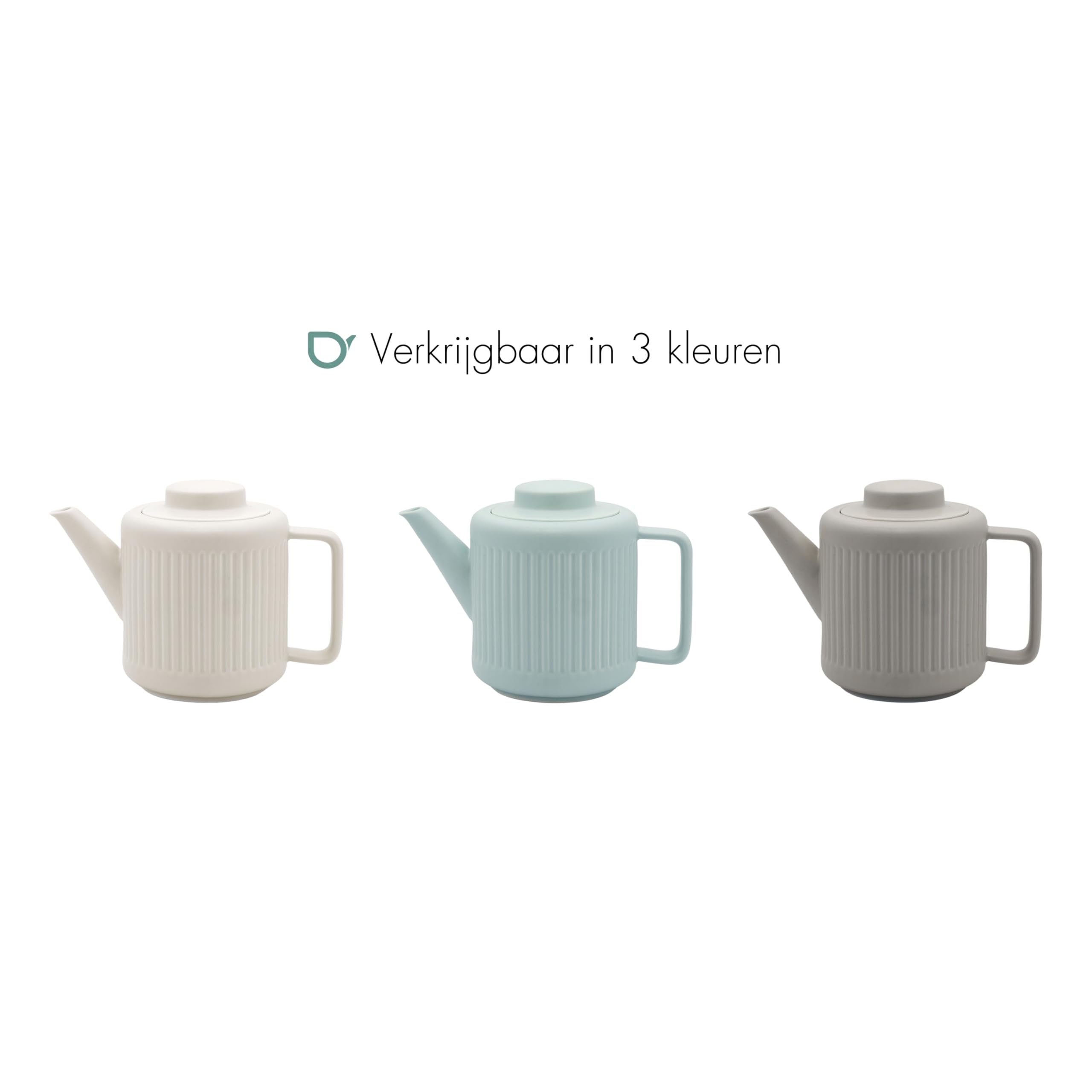 Bredemeijer Tetera de porcelana blanca de 1,2 litros con filtro de té de acero inoxidable, colador para tipos de té sueltos, apta para lavavajillas