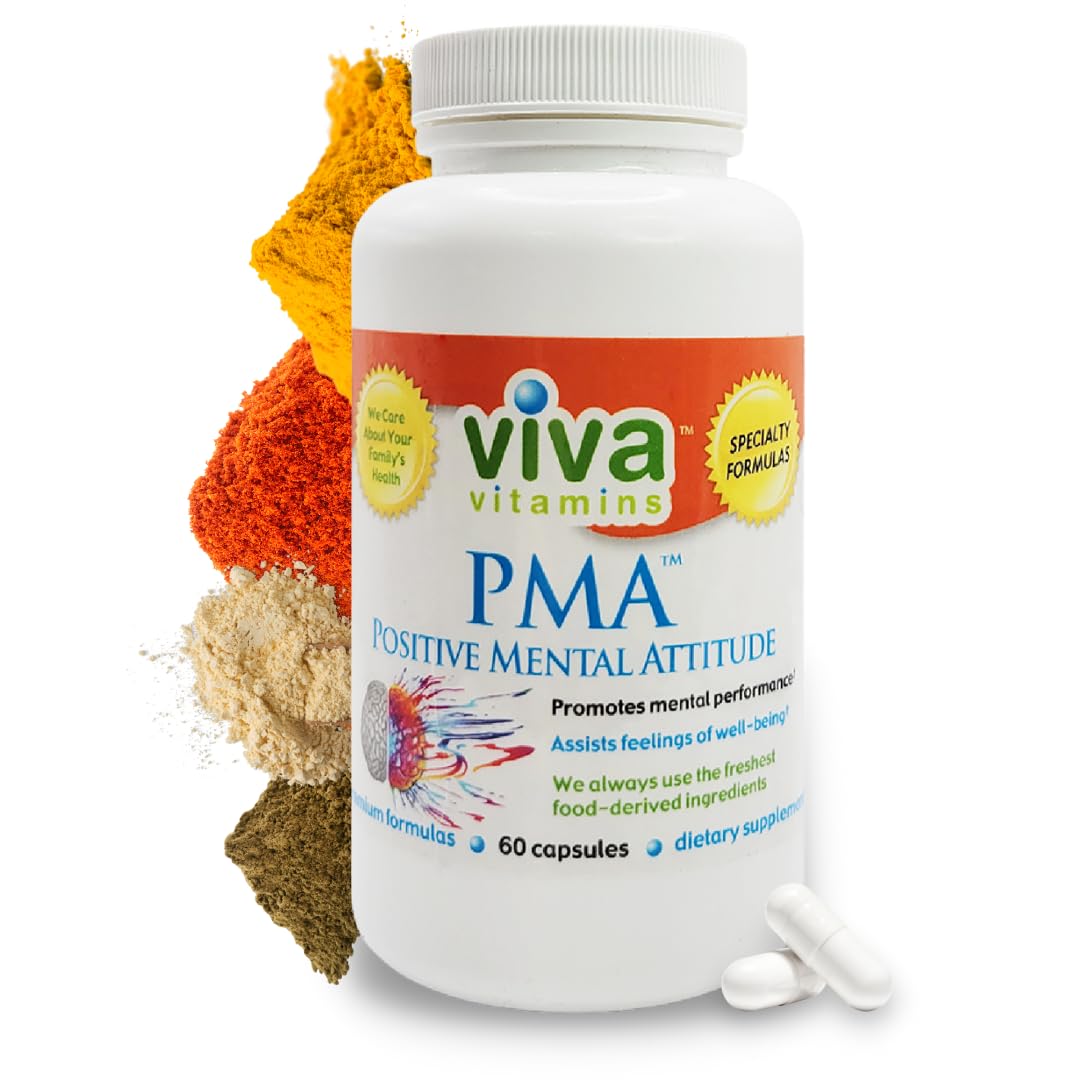 PMA Positive Mental Attitude - Mood Support Supplement - Mood Pills - Mood Enhancer Sync Cable - Supplement for Good Mood - 60 caps