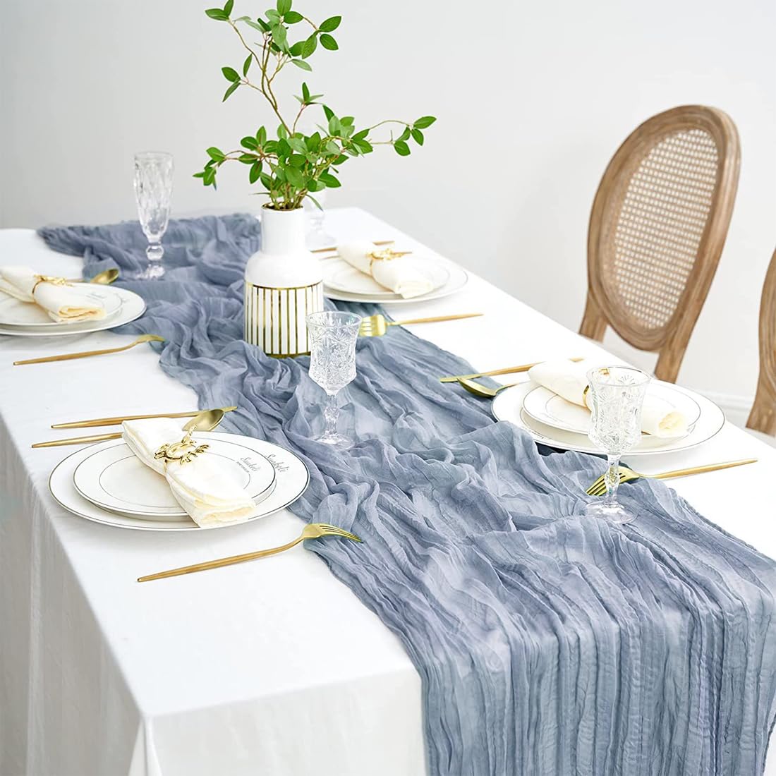 10 runner da tavola in stile bohémien, lunghezza 3 m, 50,8 x 304,8 cm, tovaglia in garza per compleanni, feste, festival, decorazioni per matrimoni