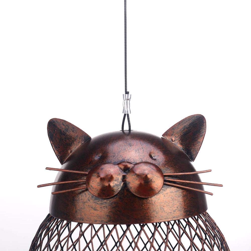 Mangiatoia per Uccelli a Forma di Gatto ， Mangiatoie per Uccelli Selvatici in Ferro da Appendere all'aperto Stazione di Cibo per Uccelli per Giardino, Cortile, Patio, Recinzione, decking