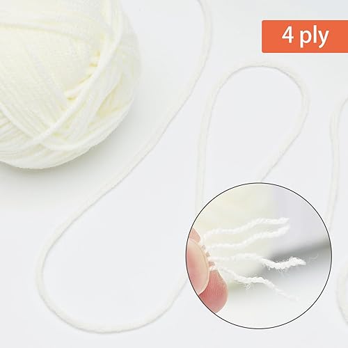 Miniatura 4 de NICEEC Hilo suave de colores surtidos de 6 x 1.76 onzas, hilo de bombones para tejido de ganchillo, hilo acrílico de 4 capas para iniciación de