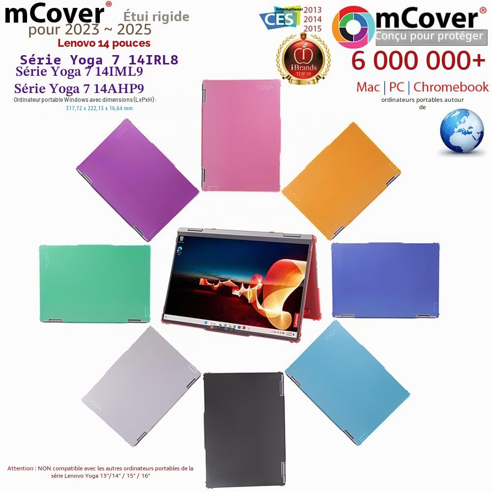 mCover Étui Coque Ordinateur Portable 14 Pouces Compatible Lenovo Yoga 7 14IRL8 14IML9 14AHP9 Série 2023-2025 Transparent