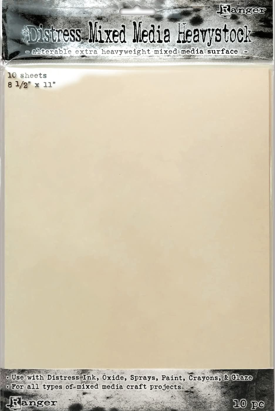 Tim Holtz Blue Distress Mixed Media Heavystock 10/Pkg-8.5"X11" -Tda75172