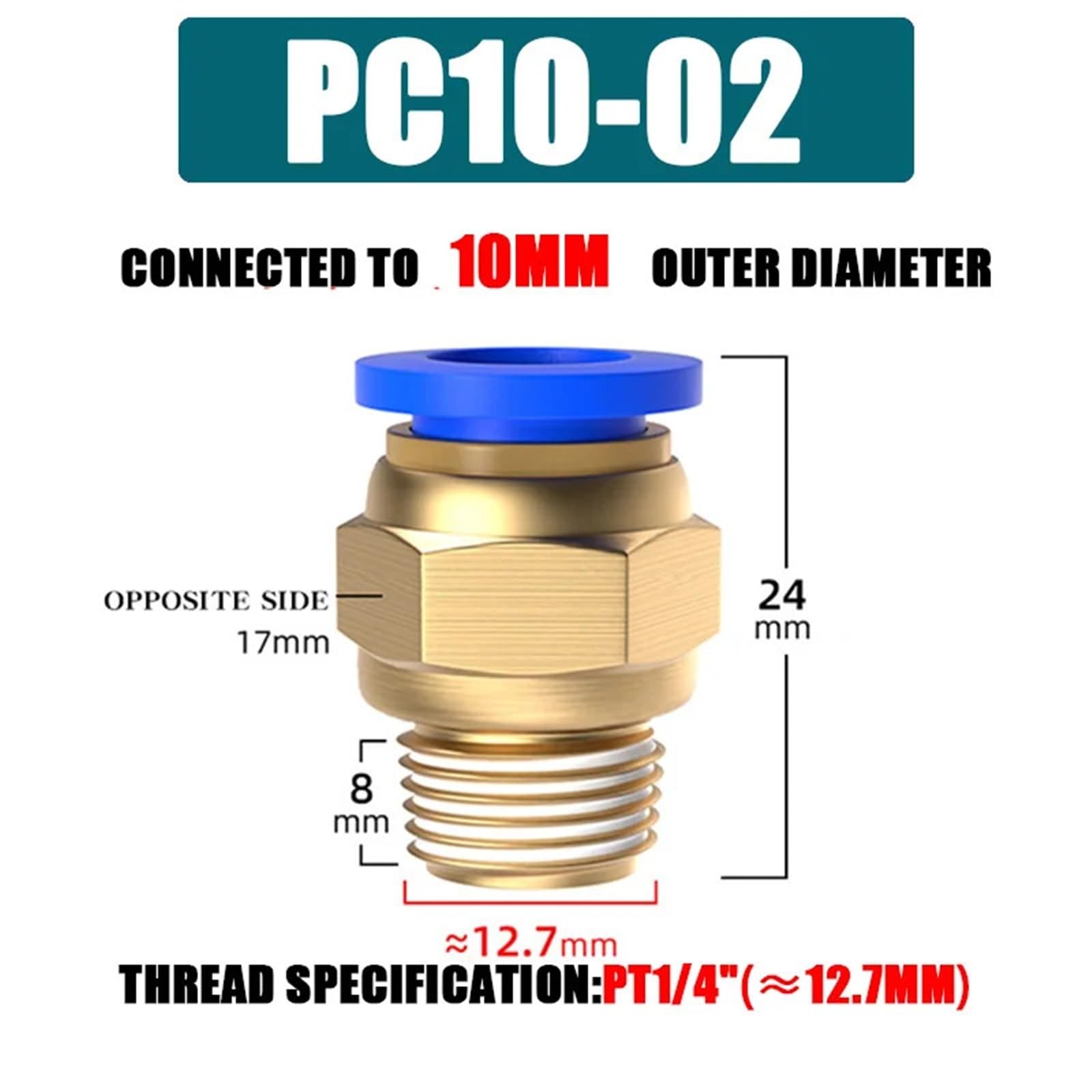 10/50/100 Uds Conector Neumático Conector De Aire PC