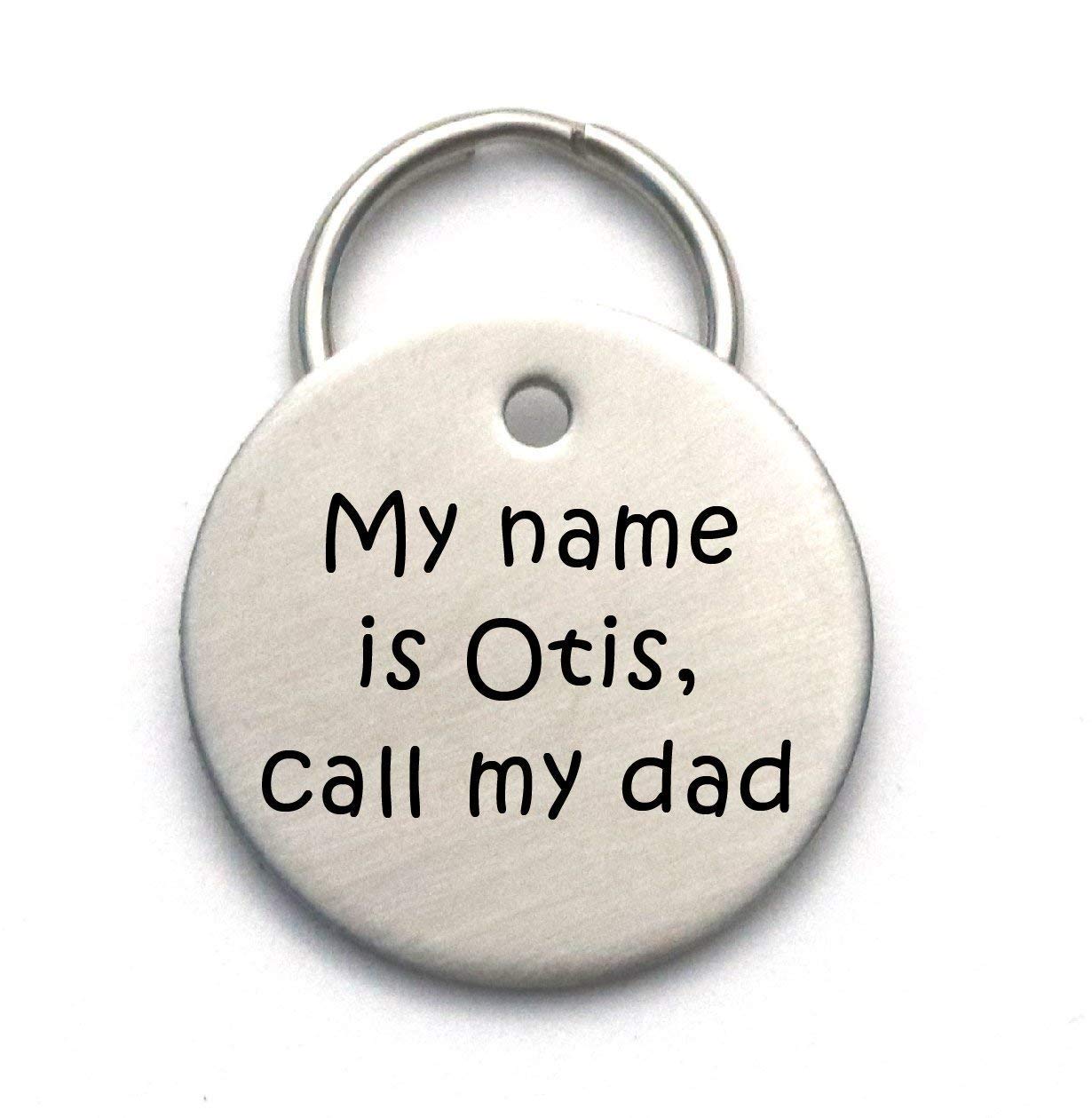 Engraved Dog Tag - Stainless Steel - Call My Mom, Dad, or Mum