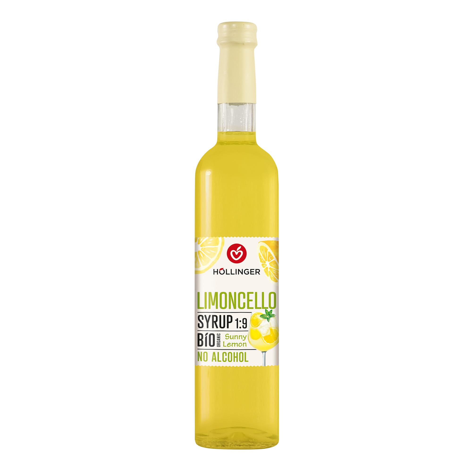 Hollinger Limoncello Syrup Bio Senza Alcol, Sciroppo al Limone Naturale, Concentrato 1:9, 3x 500ml