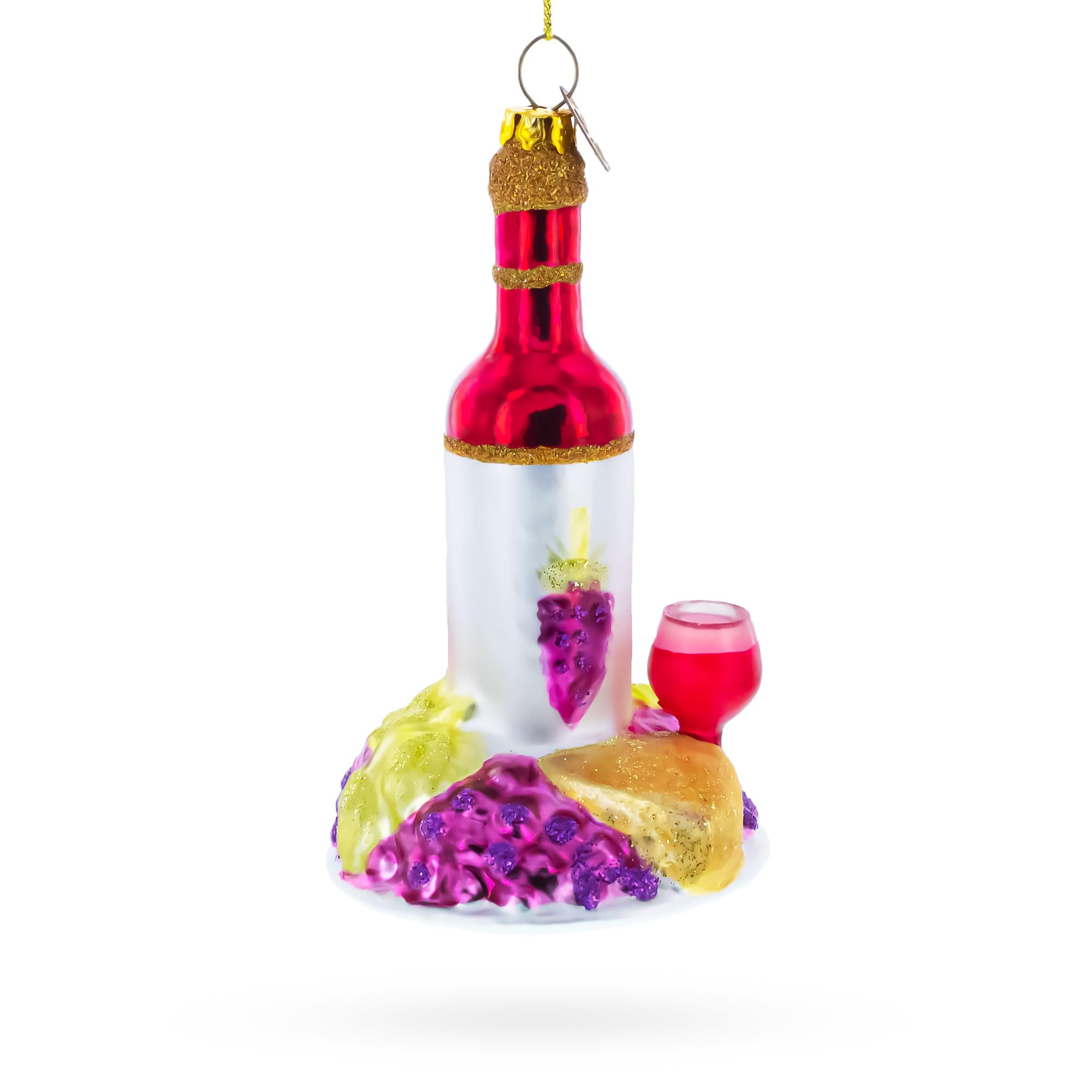 Décoration de Noël en verre à vin rouge et collations cadeau idéal pour amateurs d'apéro