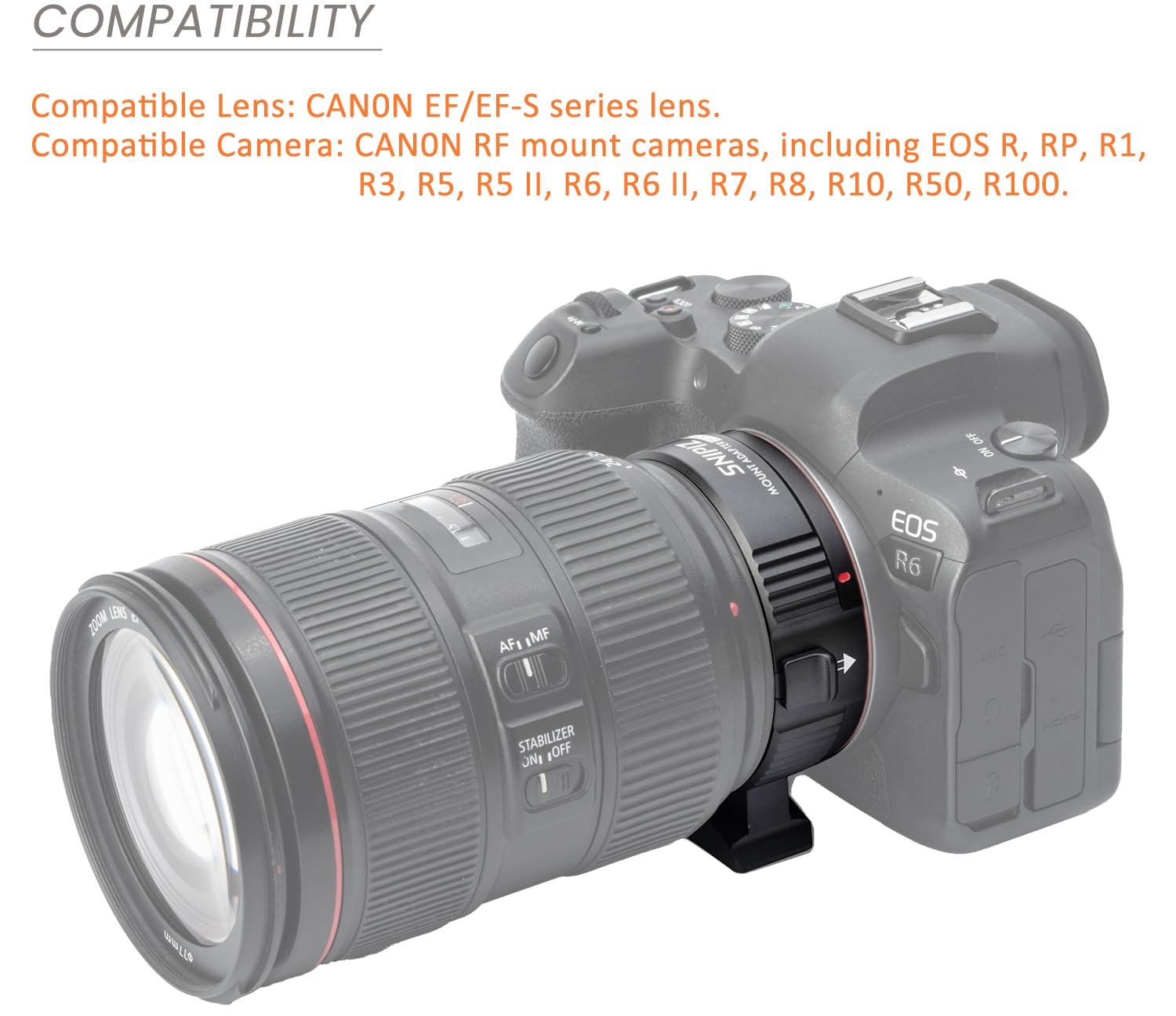 Amazon.com : EF-EOS R Lens Mount Adapter Auto-Focus Lens Converter