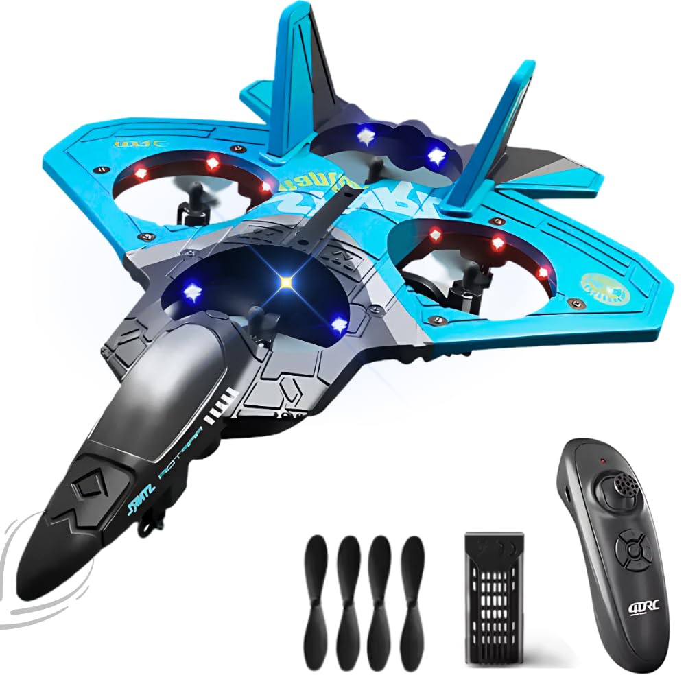 Dron Raptor F22 figurki 360° zdalnie sterowany samolot RC 2,4G | Kontroler ruchu pionowy start | 4 śmigła Quadcopter Summer Toy Freestyle